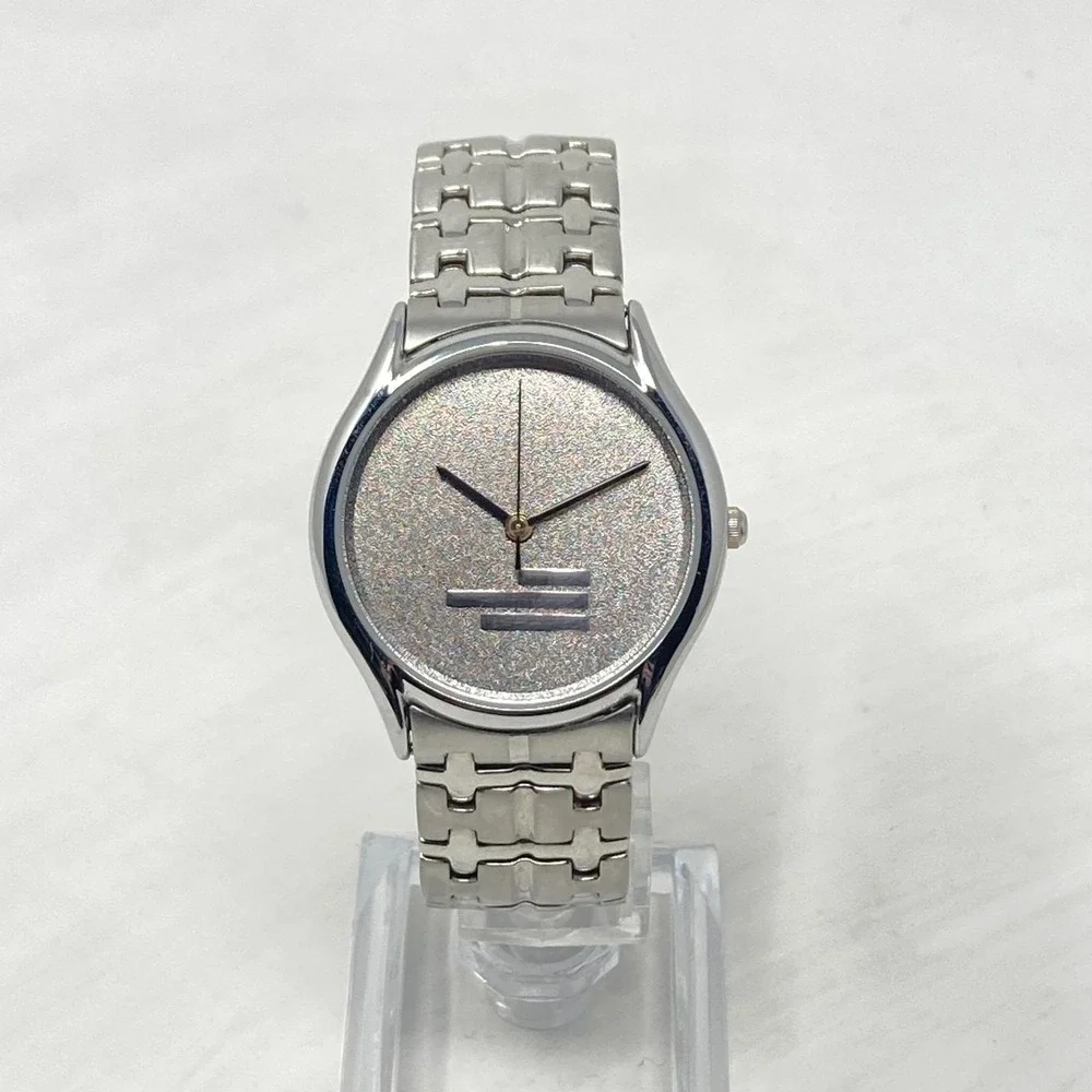 Vintage Montreux Watch Men Silver Tone 34mm Brushed Minimal New Battery 7.25
